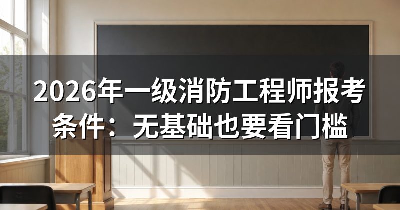 2026年一级消防工程师报考条件:无基础也要看门槛