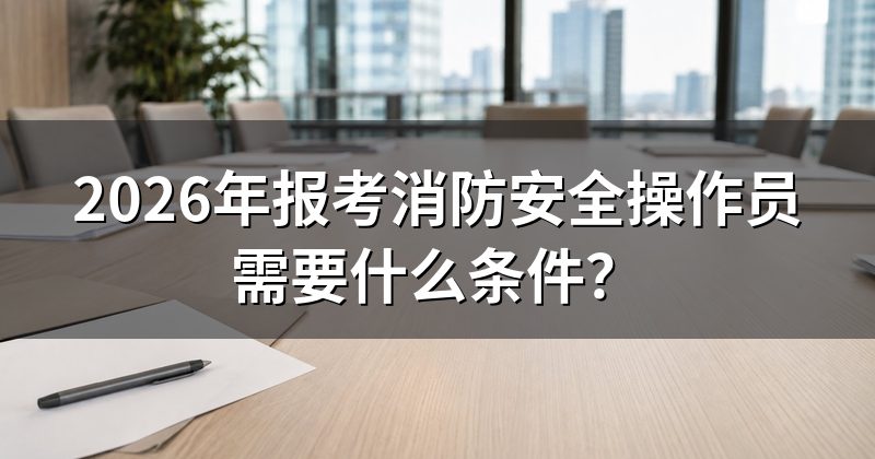 2026年报考消防安全操作员需要什么条件?