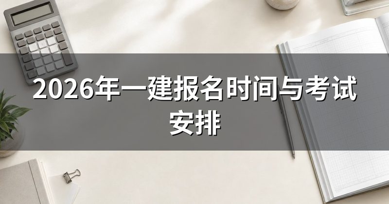 2026年一建报名时间与考试安排
