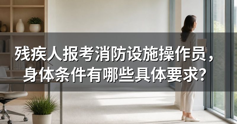 残疾人报考消防设施操作员，身体条件有哪些具体要求？