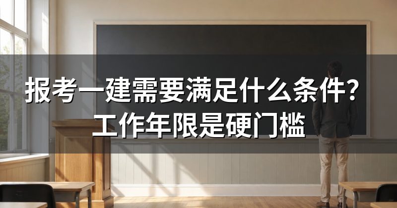 报考一建需要满足什么条件?工作年限是硬门槛