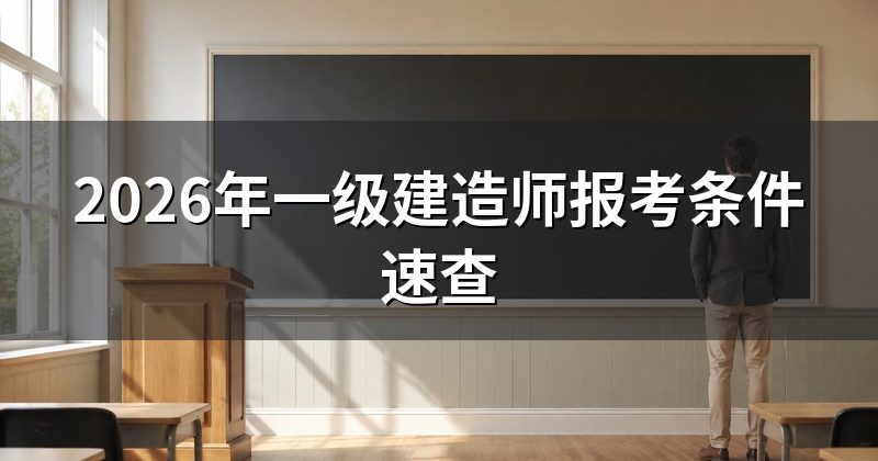 2026年一级建造师报考条件速查