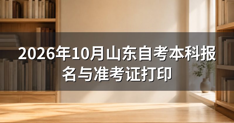 2026年10月山东自考本科报名与准考证打印