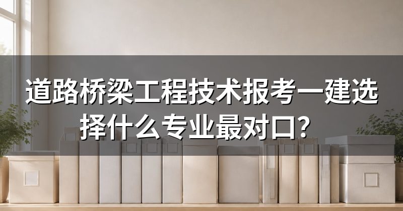 道路桥梁工程技术报考一建选择什么专业最对口？
