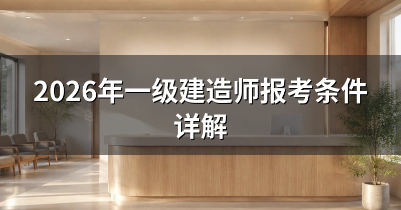 2026年一级建造师报考条件详解