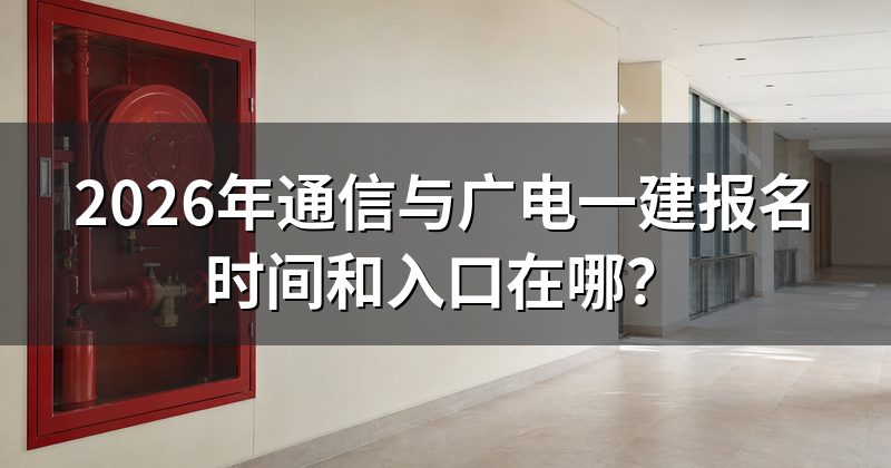 2026年通信与广电一建报名时间和入口在哪？