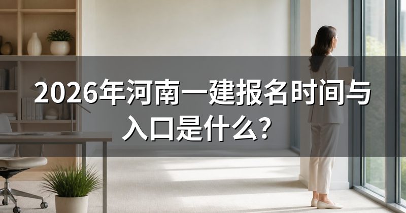 2026年河南一建报名时间与入口是什么？