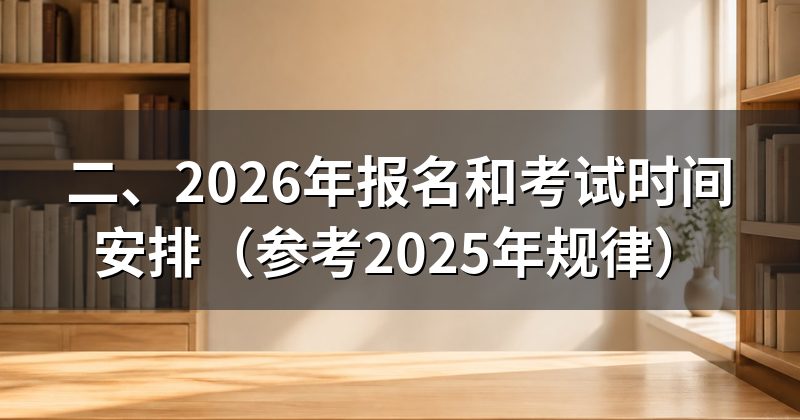 二、2026年报名和考试时间安排(参考2025年规律)