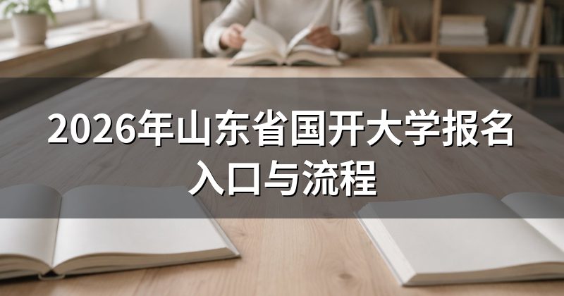2026年山东省国开大学报名入口与流程