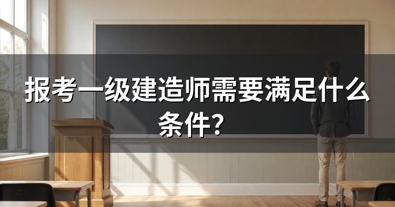 报考一级建造师需要满足什么条件？