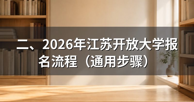 二、2026年江苏开放大学报名流程(通用步骤)