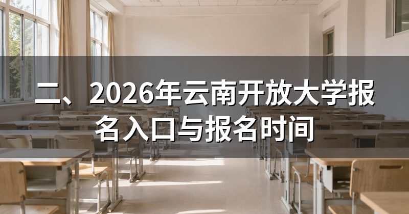 二、2026年云南开放大学报名入口与报名时间