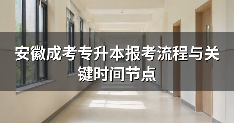 安徽成考专升本报考流程与关键时间节点