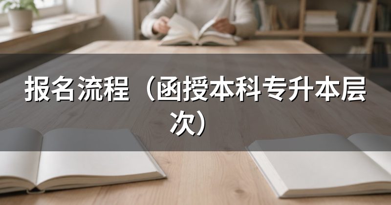 报名流程(函授本科专升本层次)