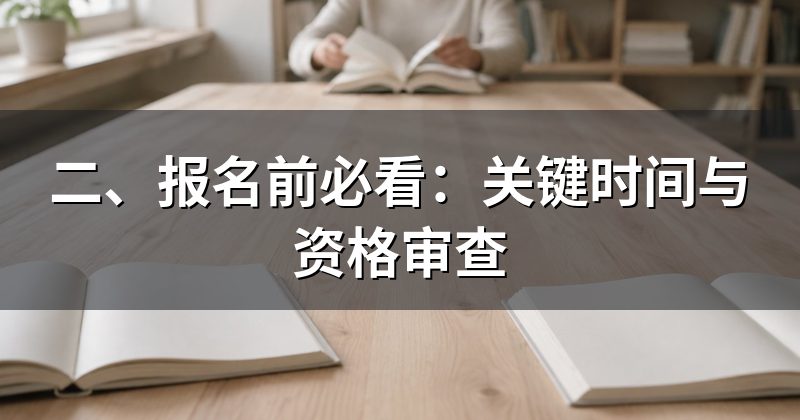 二、报名前必看:关键时间与资格审查