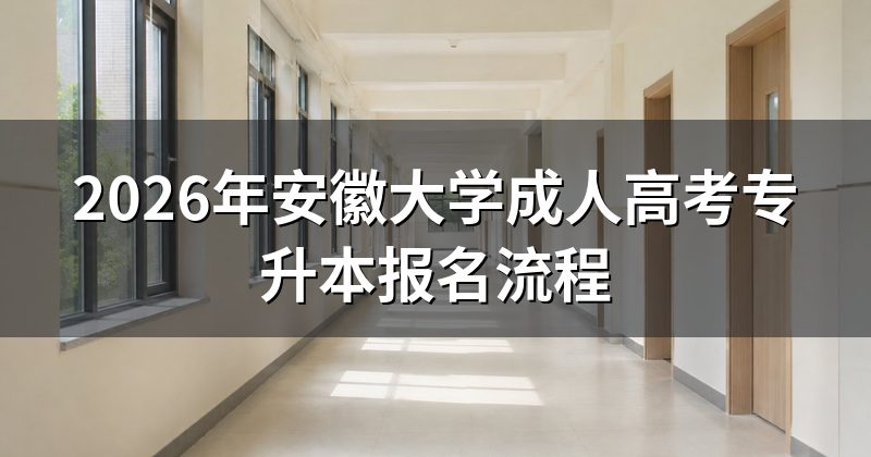 2026年安徽大学成人高考专升本报名流程