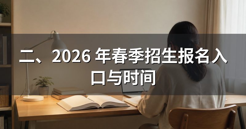 二、2026 年春季招生报名入口与时间