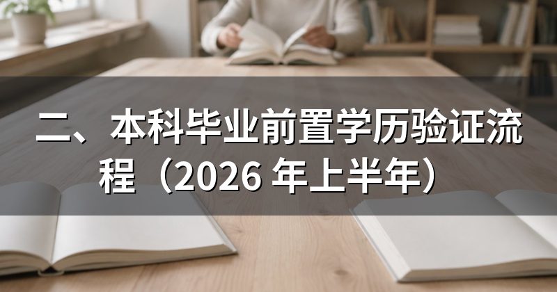 二、本科毕业前置学历验证流程(2026 年上半年)