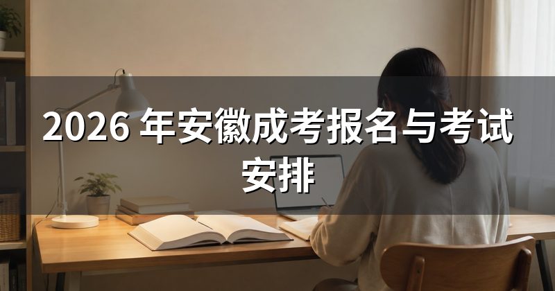 2026 年安徽成考报名与考试安排