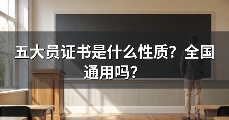 五大员证书是什么性质?全国通用吗?