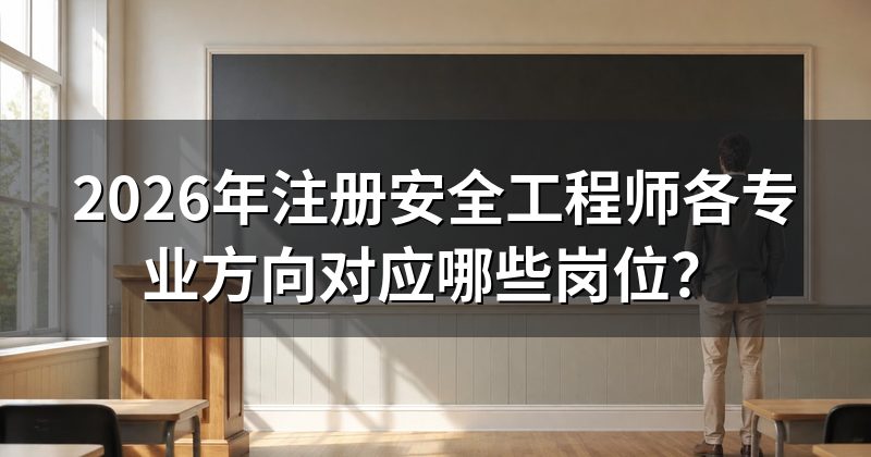 2026年注册安全工程师各专业方向对应哪些岗位?