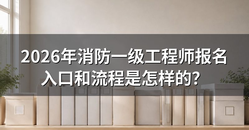 2026年消防一级工程师报名入口和流程是怎样的?
