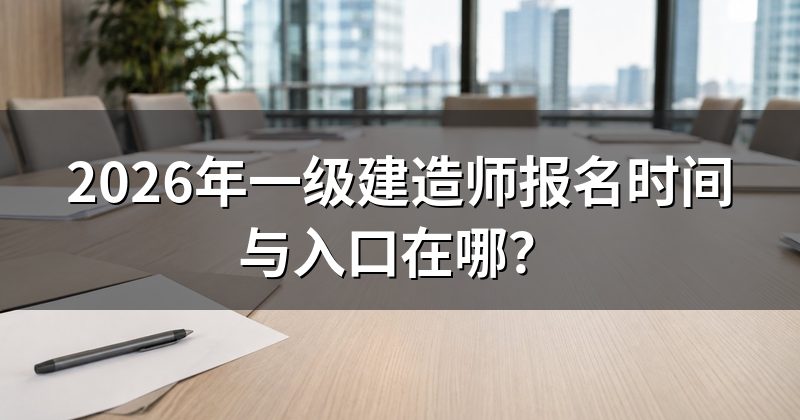2026年一级建造师报名时间与入口在哪?