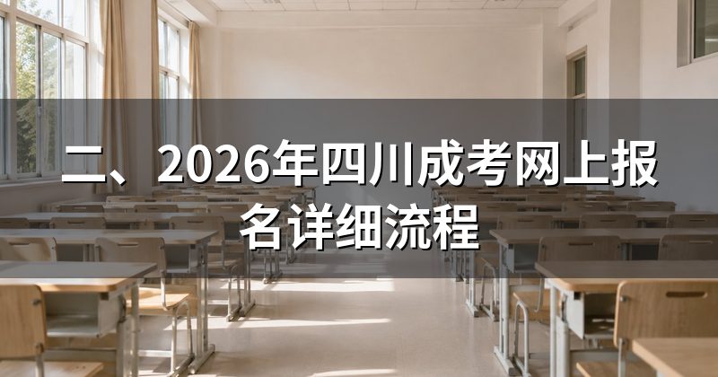 二、2026年四川成考网上报名详细流程