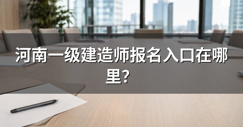 河南一级建造师报名入口在哪里？