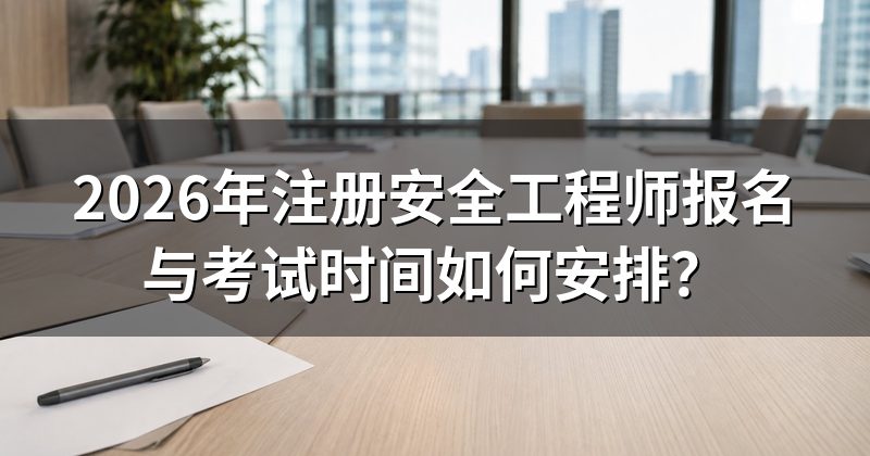 2026年注册安全工程师报名与考试时间如何安排？