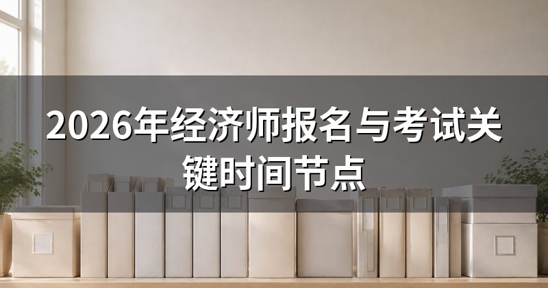 2026年经济师报名与考试关键时间节点
