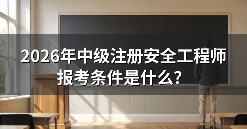2026年中级注册安全工程师报考条件是什么?