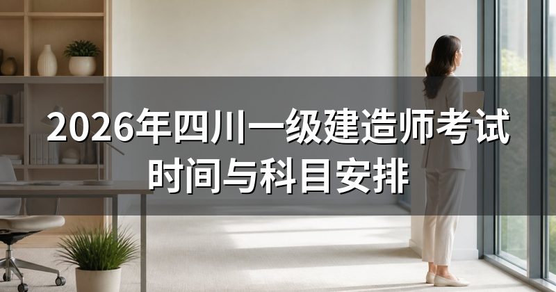 2026年四川一级建造师考试时间与科目安排