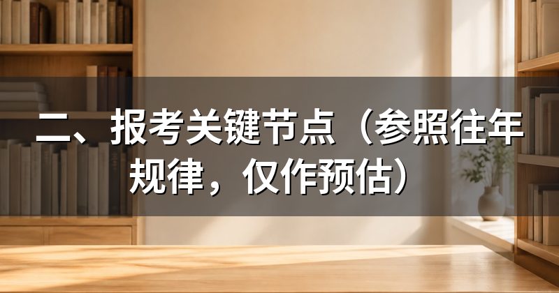 二、报考关键节点（参照往年规律，仅作预估）