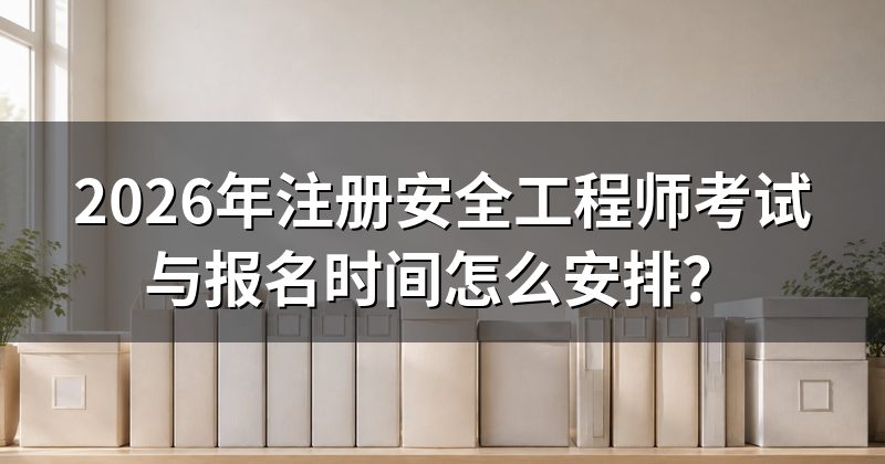 2026年注册安全工程师考试与报名时间怎么安排？