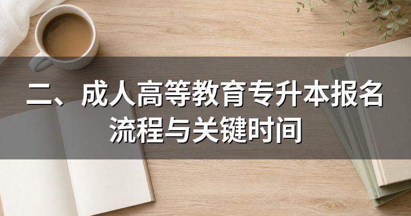 二、成人高等教育专升本报名流程与关键时间
