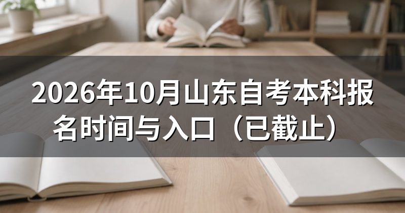 2026年10月山东自考本科报名时间与入口(已截止)