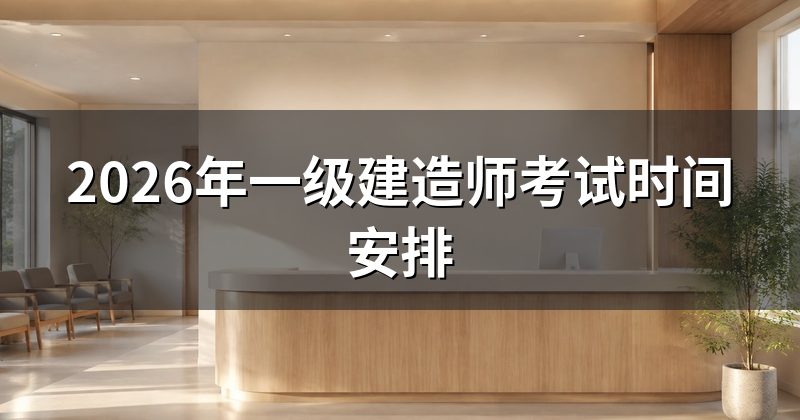 2026年一级建造师考试时间安排