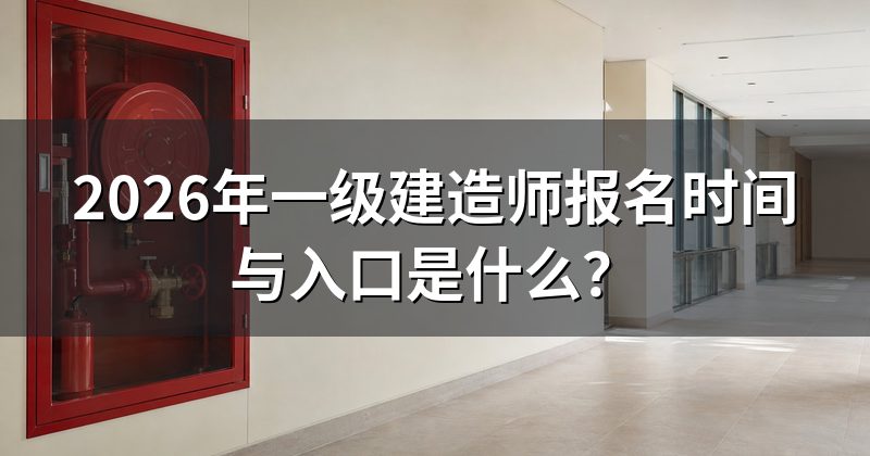 2026年一级建造师报名时间与入口是什么?