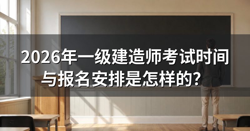2026年一级建造师考试时间与报名安排是怎样的？
