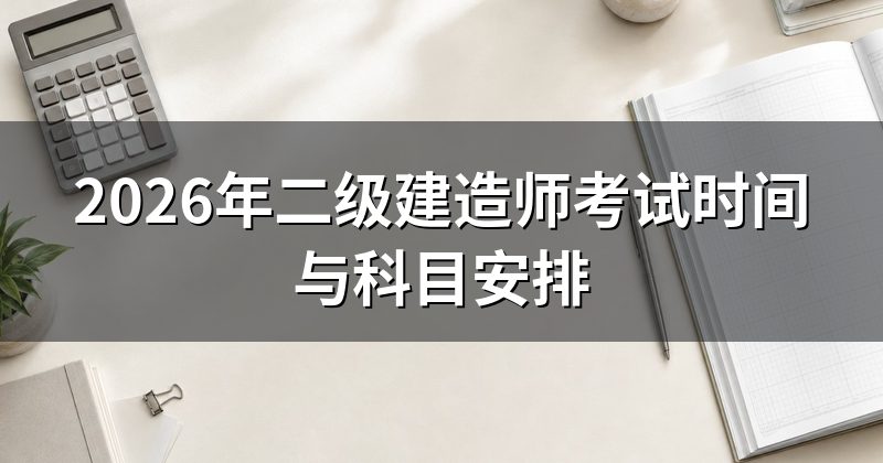 2026年二级建造师考试时间与科目安排