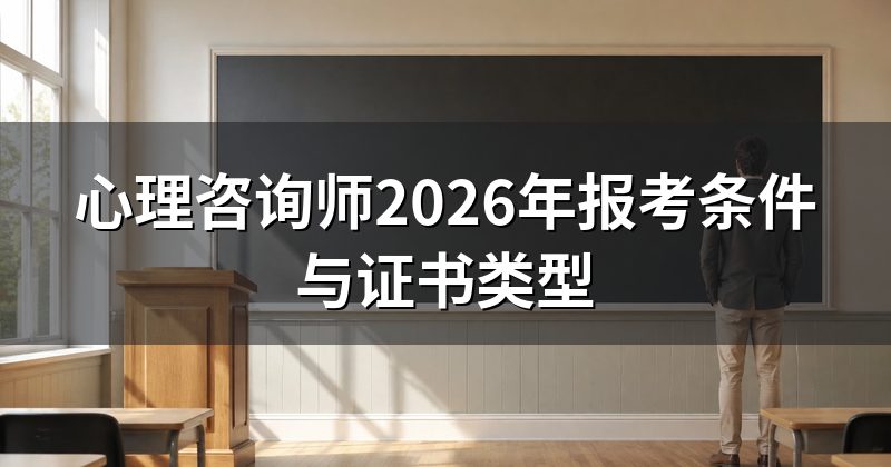 心理咨询师2026年报考条件与证书类型