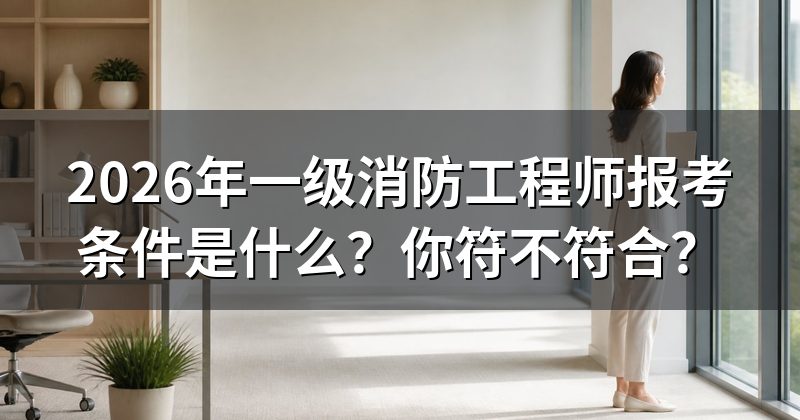 2026年一级消防工程师报考条件是什么?你符不符合?