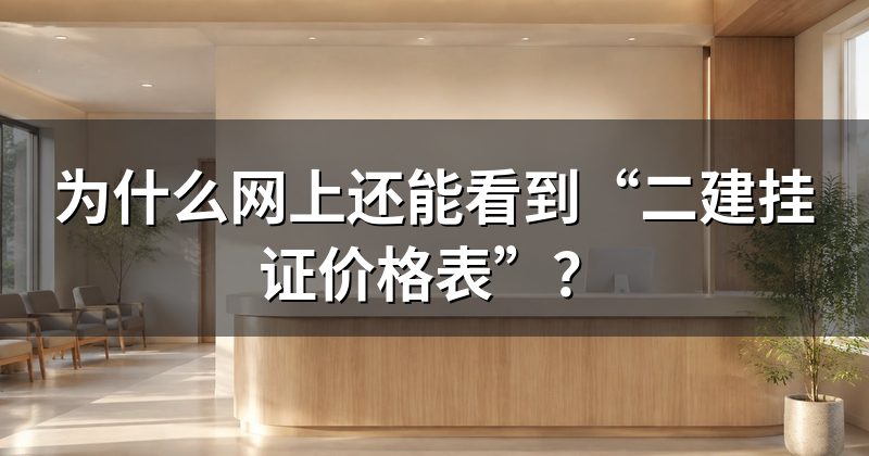 为什么网上还能看到“二建挂证价格表”?