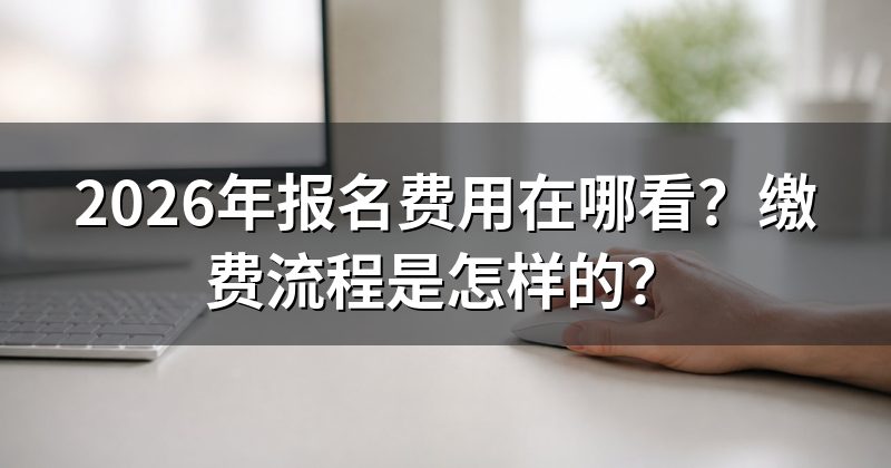 2026年报名费用在哪看?缴费流程是怎样的?