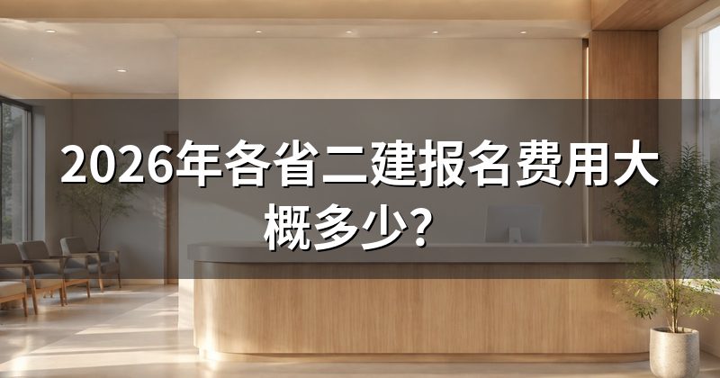 2026年各省二建报名费用大概多少?