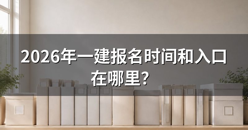 2026年一建报名时间和入口在哪里？