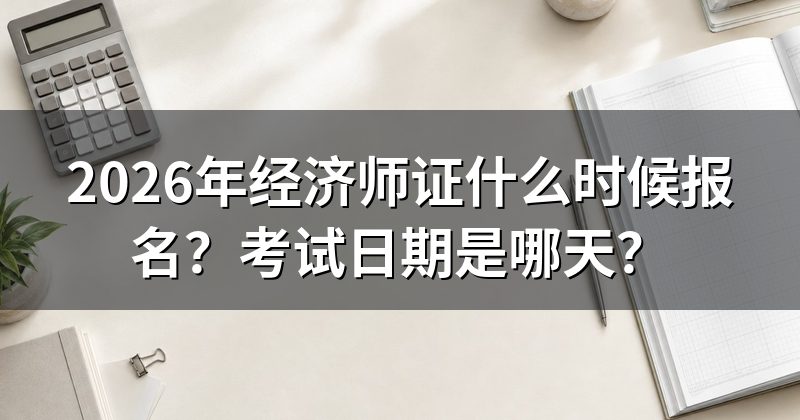 2026年经济师证什么时候报名?考试日期是哪天?