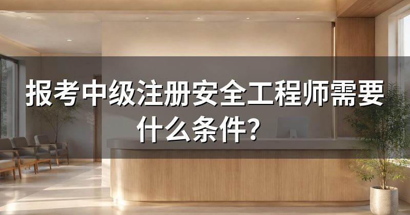 报考中级注册安全工程师需要什么条件?