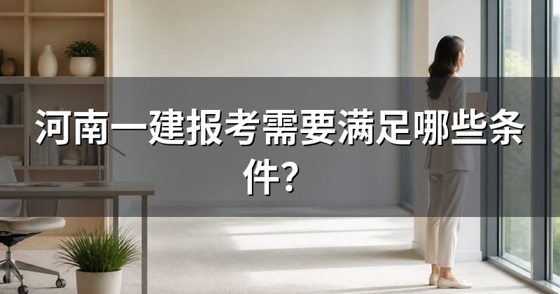 河南一建报考需要满足哪些条件?